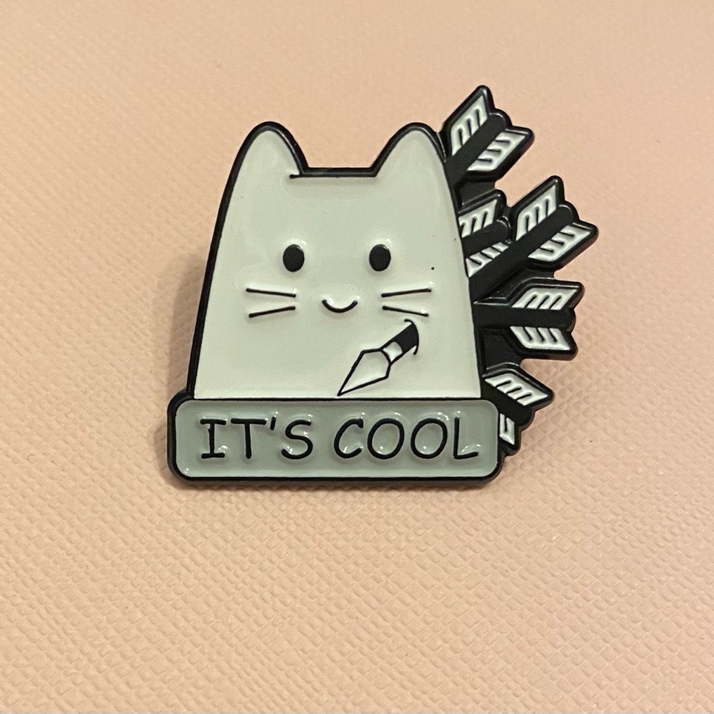 Martyr Kitty Enamel Pin or Magnet | Stoic Cat Shows You How It’s Done 3FER